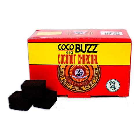 Coco Buzz Natural Hookah Coals (45 Pieces) - Hookah Junkie