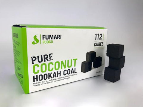 FUMARI COCONUT COALS 112PC CUBE - Hookah Junkie