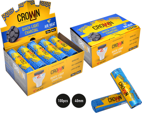Crown Quick-Light Charcoal - Hookah Junkie