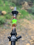 B2 Hookah® Precious Cut Collection™ Lightsaber Green & Walnut Burl Wood - Hookah Junkie