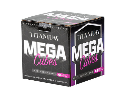Titanium MEGA Cubes Natural Hookah Coals - MEGA Cubes- 64ct