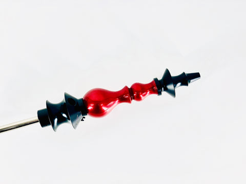 Regal Bishop  Stem Custom Metallic Red - Hookah Junkie