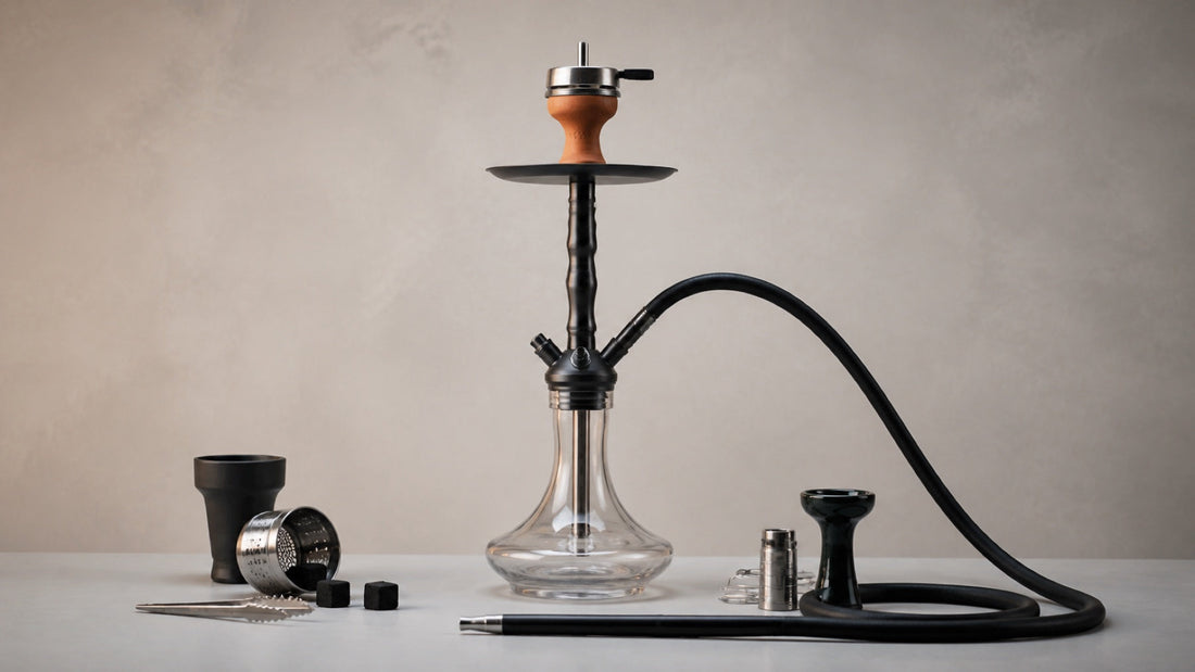 Modern stainless hookahs compared by size and configuration