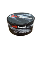 360 Sarma corn paprika hookah tobacco can on a white background