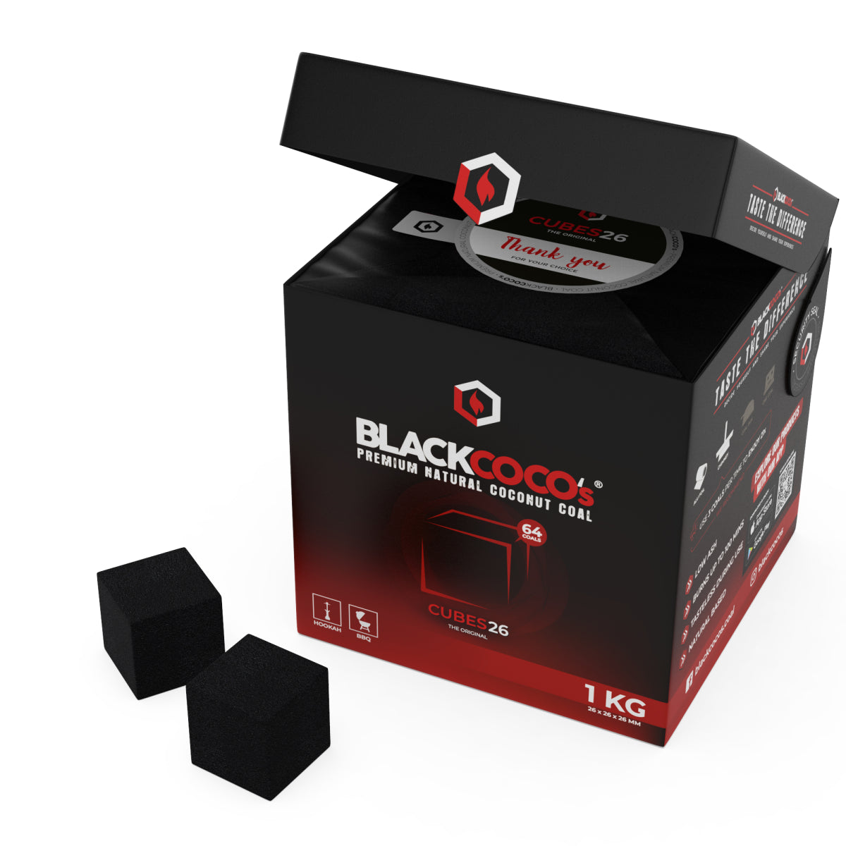 BLACKCOCO's | CUBES26 | BOX | 1 KG - Hookah Junkie