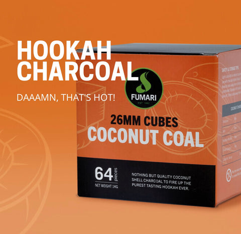 FUMARI 26MM COCONUT HOOKAH CHARCOAL - 64 PIECES - Hookah Junkie