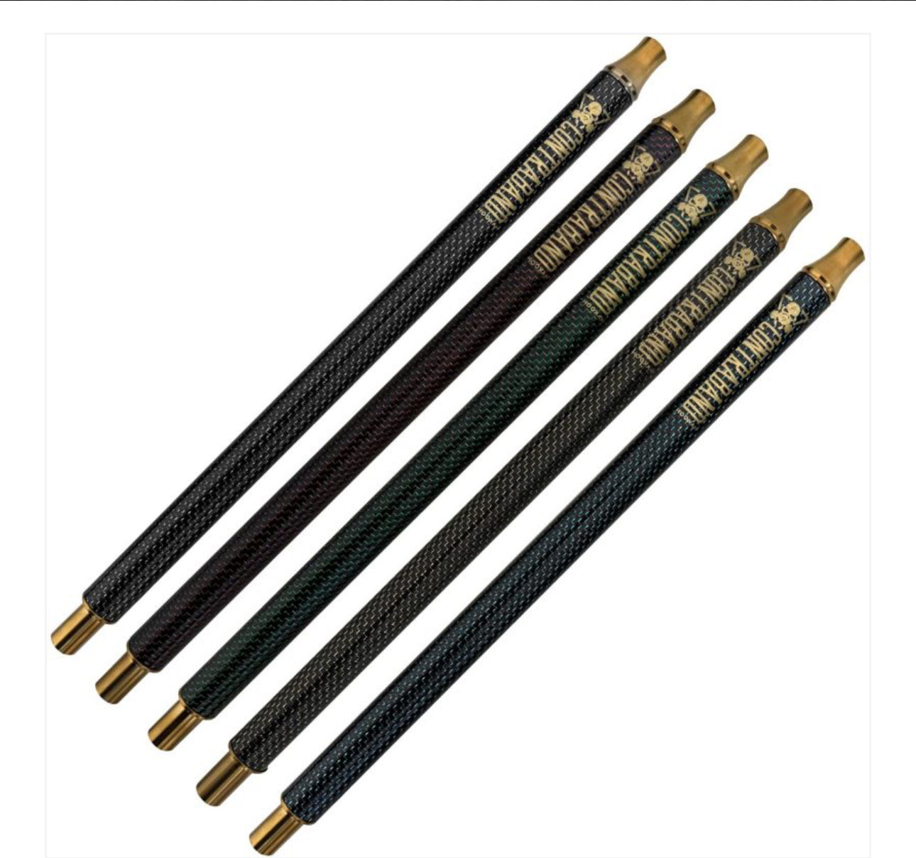 Gold Tipped Carbon Fiber Mouthpiece 35mm - Hookah Junkie