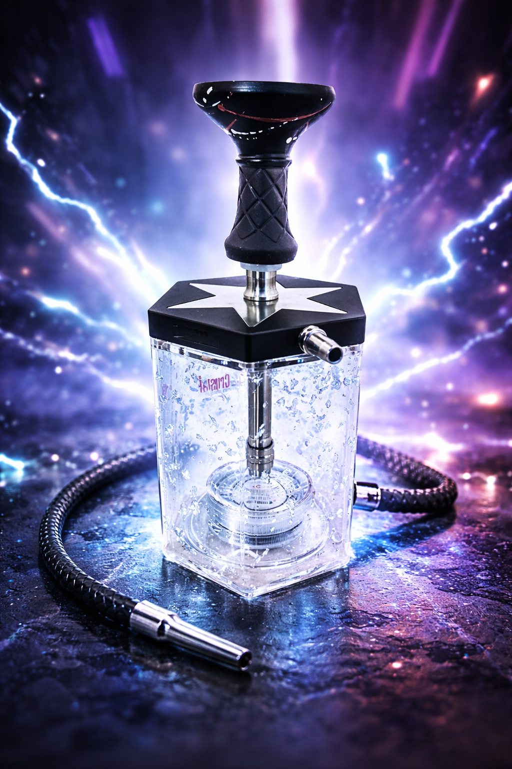 Black Crystal Lunex Hookah - Hookah Junkie