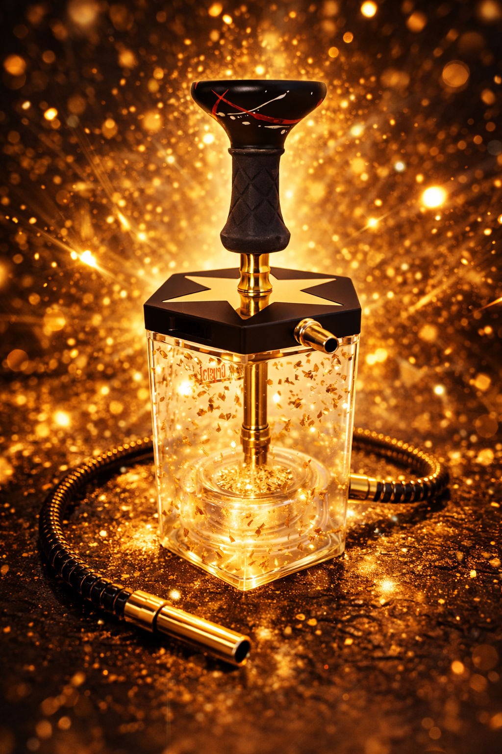 Black Crystal Lunex Hookah - Hookah Junkie