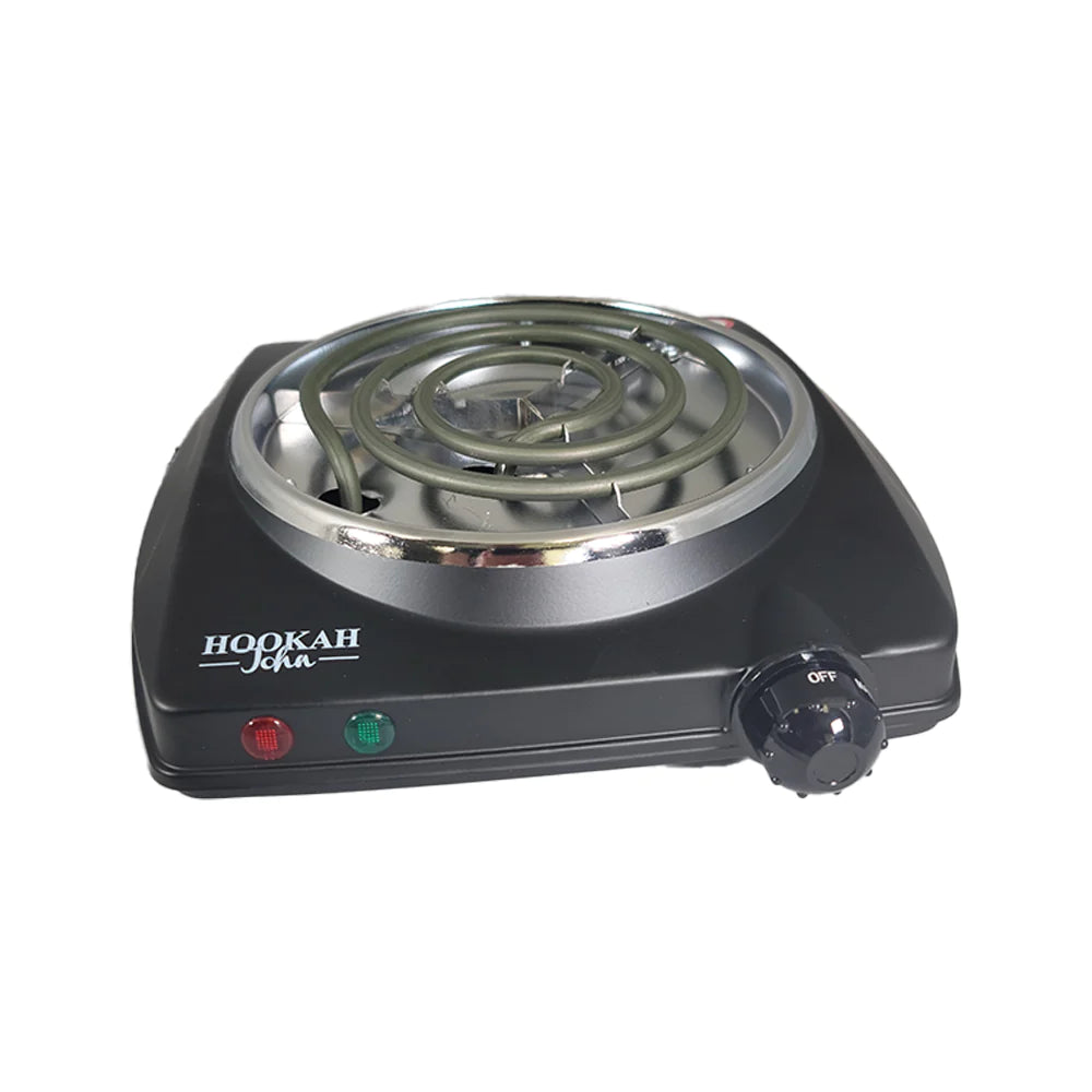 HookahJohn Premium Hookah Coal Coil Burner Stove BLACK - Hookah Junkie