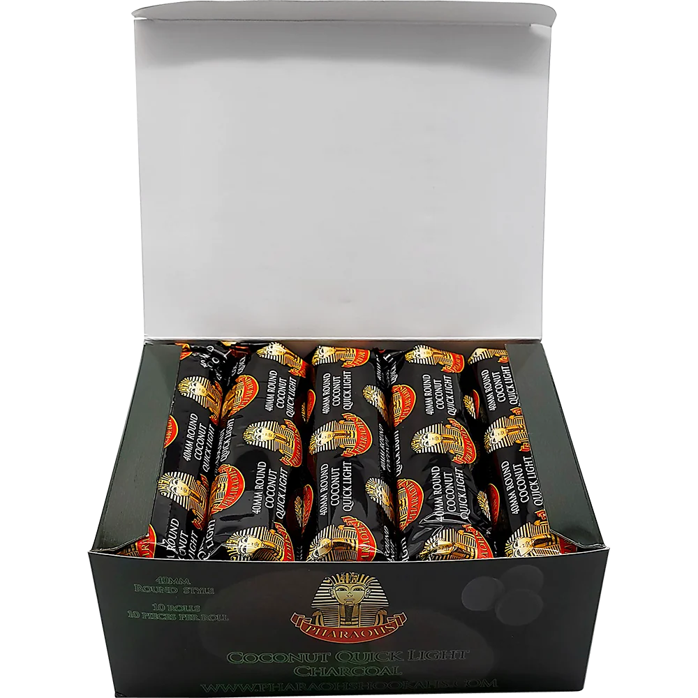 Pharaoh's Coconut Quick Light Charcoal 40mm - Hookah Junkie