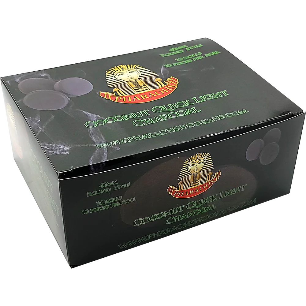 Pharaoh's Coconut Quick Light Charcoal 40mm - Hookah Junkie