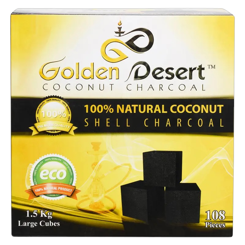 Golden Desert Coconut Charcoal – Large Cubes - Hookah Junkie