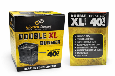 Golden Desert Double XL  Burner - Hookah Junkie