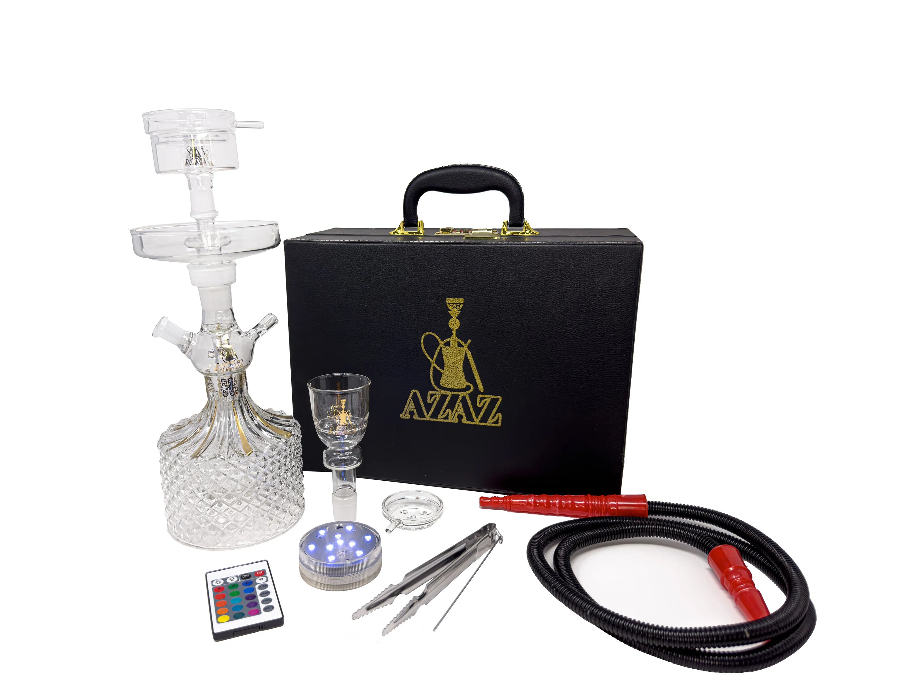 AZAZ Crystal Shisha Luxury Portable Glass Hookah Set - Hookah Junkie