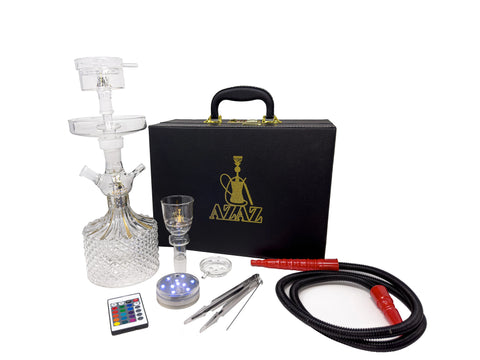 AZAZ Crystal Shisha Luxury Portable Glass Hookah Set