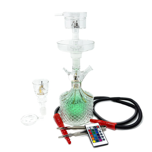 AZAZ Crystal Shisha Luxury Portable Glass Hookah Set - Hookah Junkie