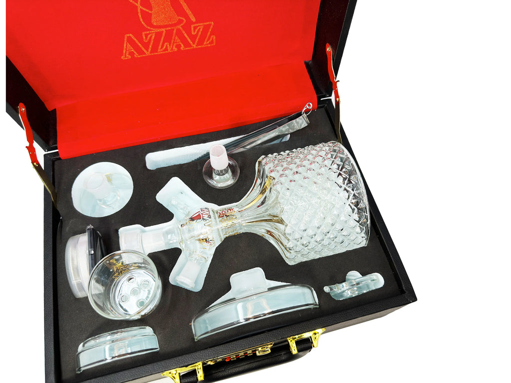 AZAZ Crystal Shisha Luxury Portable Glass Hookah Set - Hookah Junkie