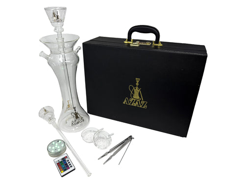 AZAZ Cosmic Breeze Luxury Tall Portable Glass Hookah Set - Hookah Junkie