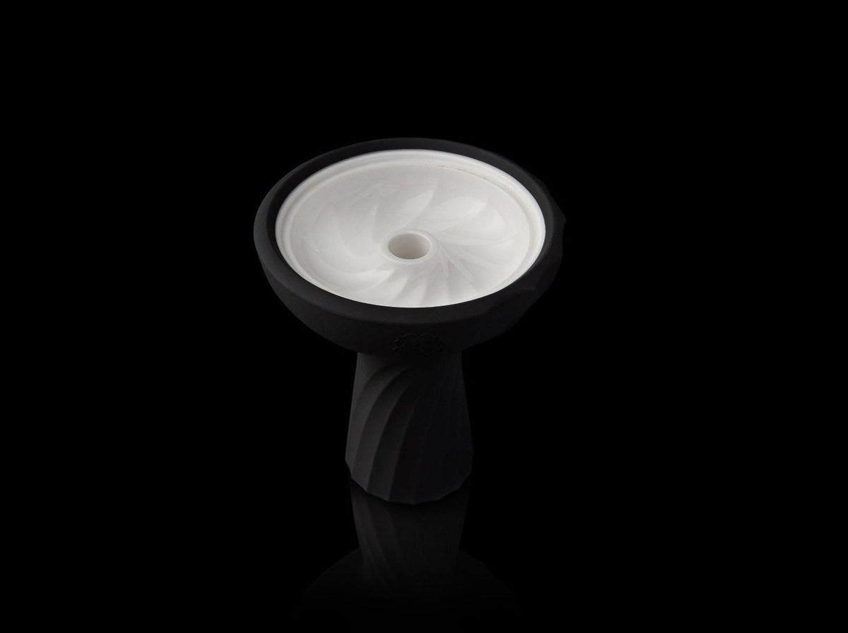 Krysalis Edition Kaloud Samsaris Lapis Black Silicone Black Ceramic Bowl for Lotus II, top down view