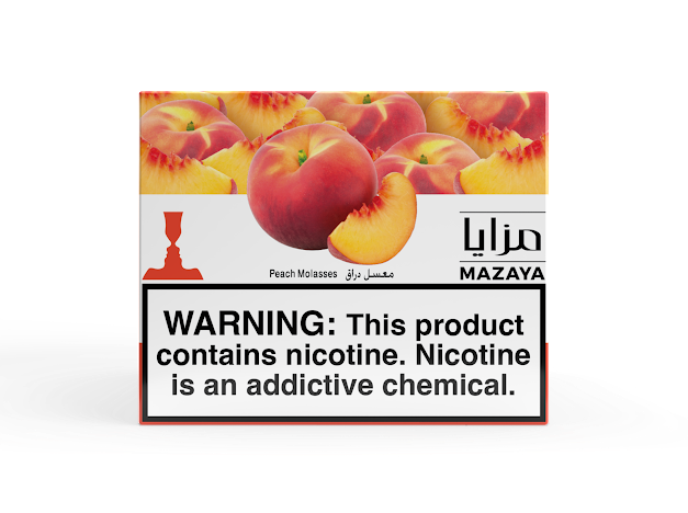 Mazaya Peach hookah tobacco, 250g shisha with sweet ripe peach flavor