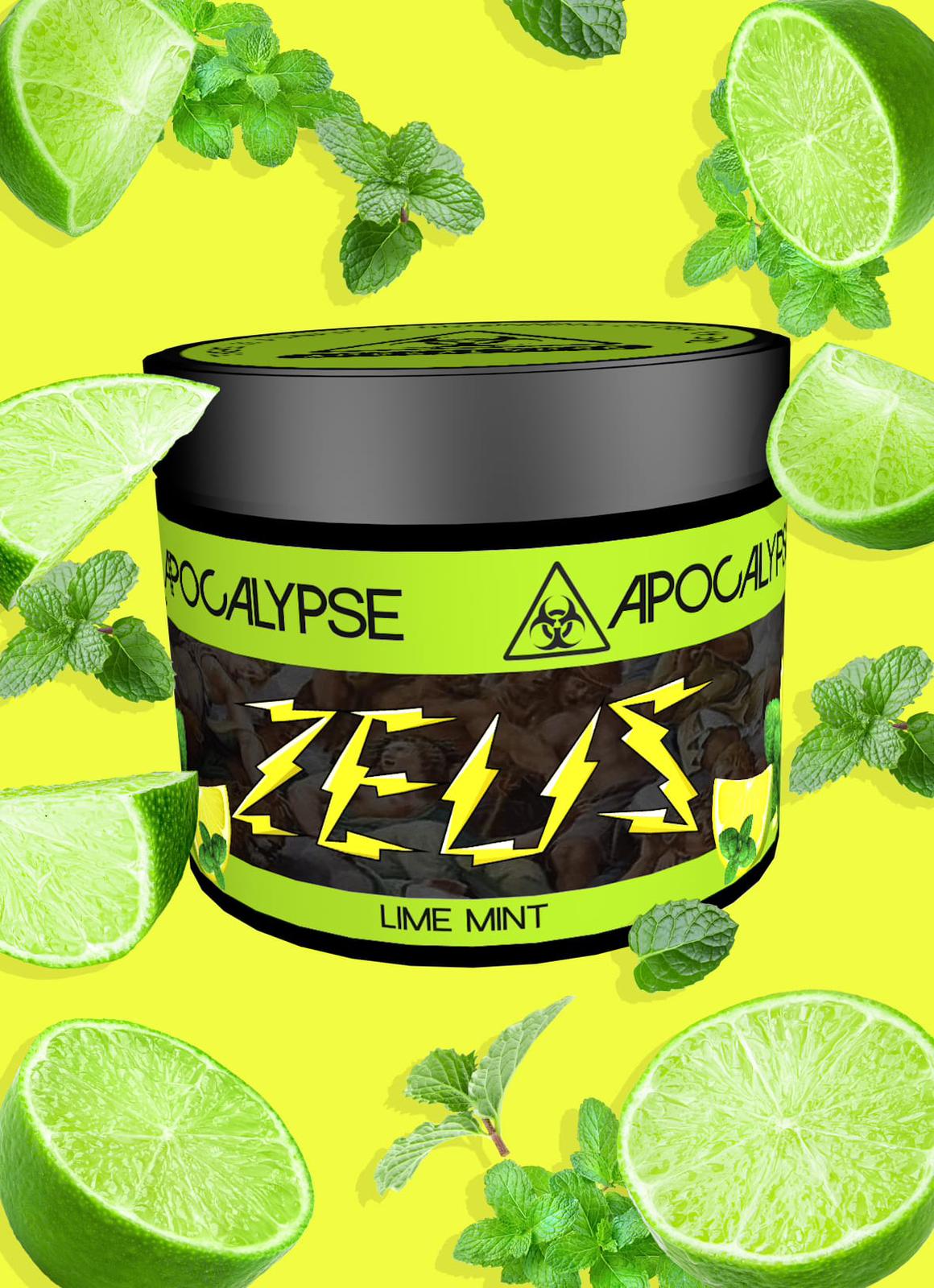 Apocalypse Zeus Lime Mint hookah shisha tobacco available at HookahJunkie