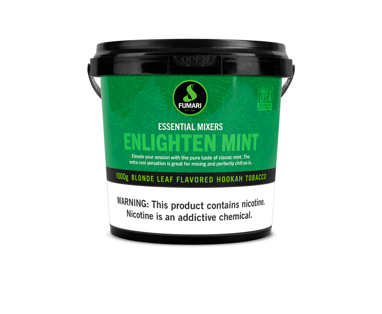 Fumari Enlighten Mint hookah tobacco 1000g, blonde leaf shisha available at HookahJunkie
