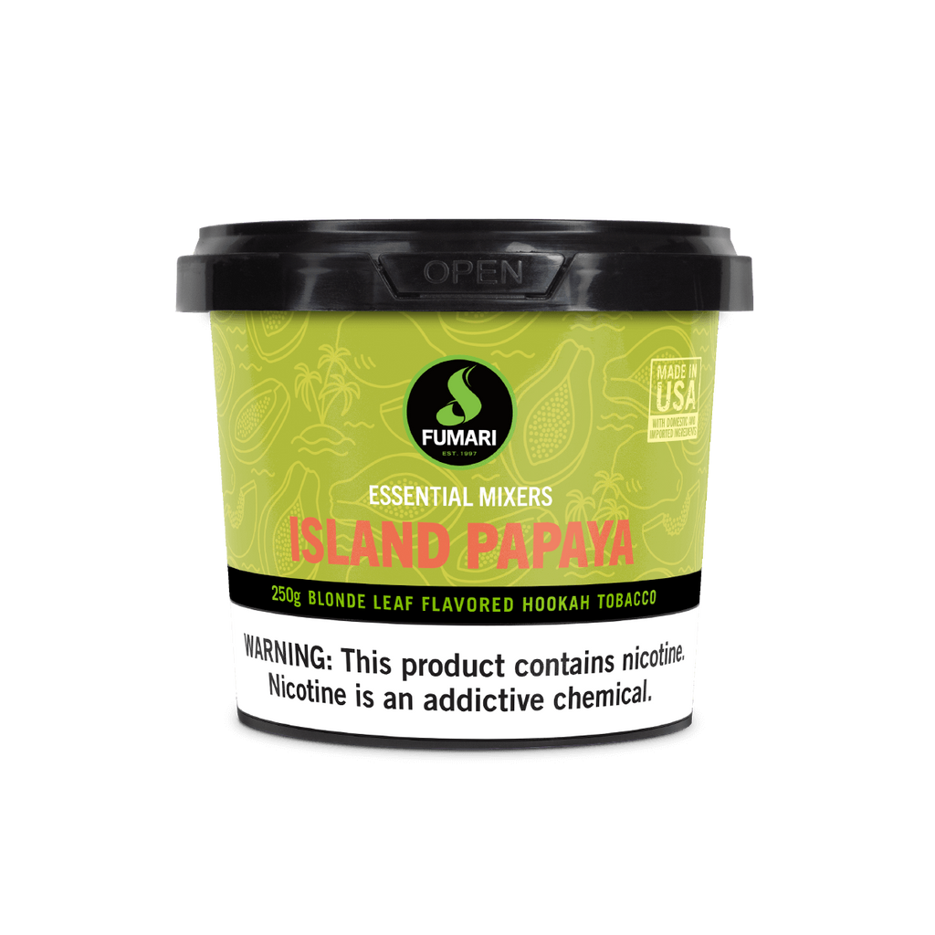 Fumari Island Papaya hookah tobacco, 250g blonde leaf shisha with tropical papaya flavor
