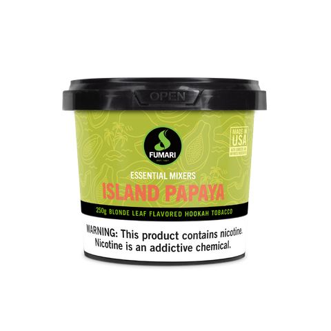 Fumari Island Papaya hookah tobacco, 250g blonde leaf shisha with tropical papaya flavor