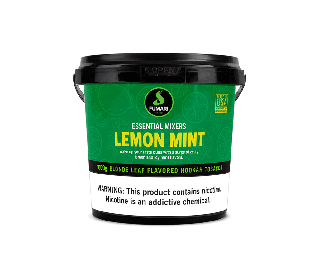Fumari Lemon Mint hookah tobacco, 1000g blonde leaf shisha with zesty lemon and cooling mint flavor