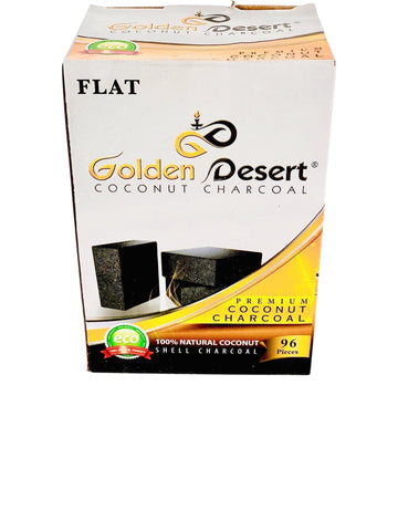 Golden Desert Coconut Charcoal 96 Piece Flat Cubes for Hookah