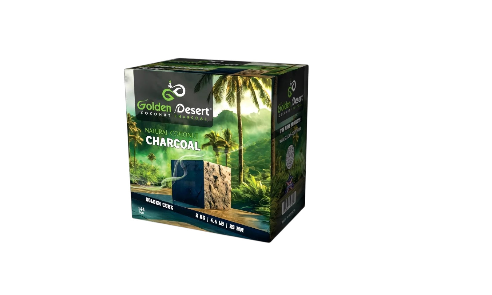 Golden Desert Natural Coconut Charcoal Large Cubes 2kg for Hookah