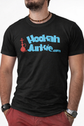 HookahJunkie black hookah t-shirt with official logo premium hookah lifestyle shirt for hookah and shisha enthusiasts