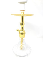 JACK 20-inch gold hookah with clear cut-glass base