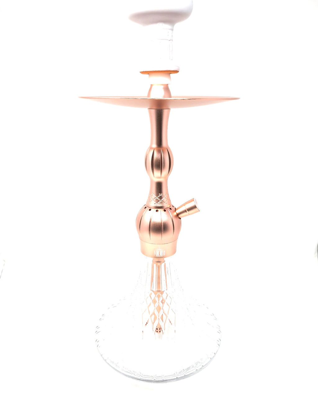 JACK 20-inch rose gold hookah with clear cut-glass base