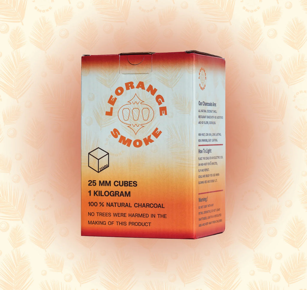 LeOrange 25mm cube hookah charcoal 1kg natural coconut coals