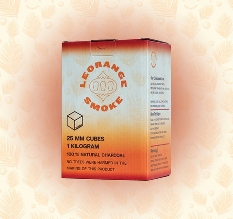 LeOrange 25mm cube hookah charcoal 1kg natural coconut coals