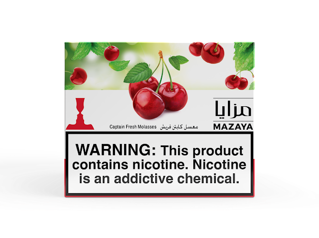 Mazaya Captain Fresh hookah tobacco 250g cherry mint molasses shisha flavor