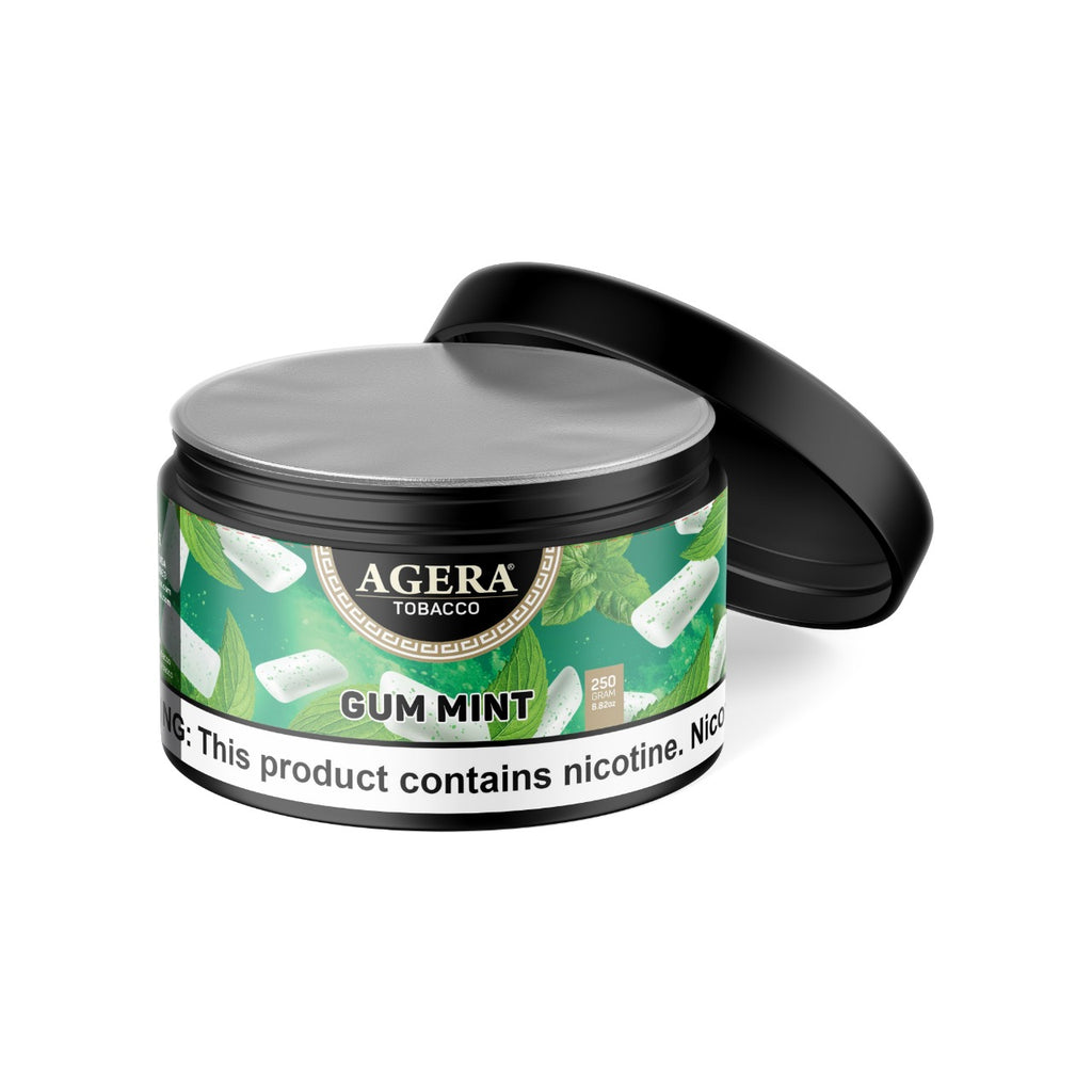 Agera Gum Mint hookah tobacco 250g container with refreshing mint and gum flavor