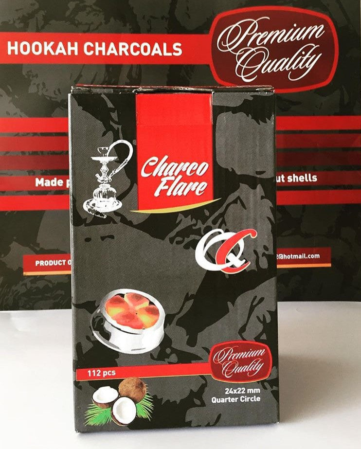Charco Flare Coconut Coal 112pcs Lotus Cut. - Hookah Junkie