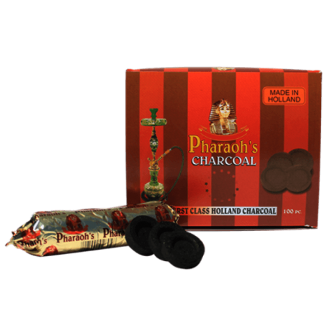 Pharaohs Quick Light Charcoal - 33mm - Made in Holland - 100 Piece Box - Hookah Junkie