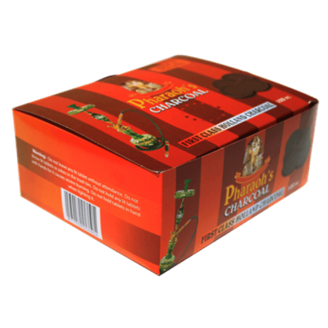 Pharaohs Quick Light Charcoal - 33mm - Made in Holland - 100 Piece Box - Hookah Junkie