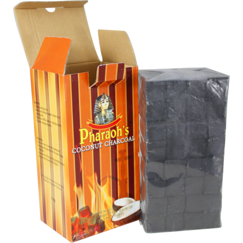 Pharaohs Coconut Charcoal - 1 Kilo Box Square Cut Cut - Hookah Junkie