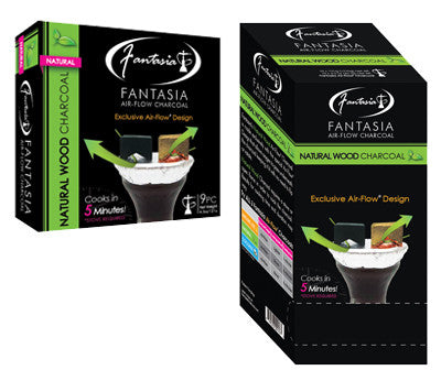 Fantasia Air-Flow Natural Wood Hookah Charcoal – view 2