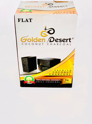 Golden Desert Coconut Charcoal 96 Piece Flat Cubes for Hookah