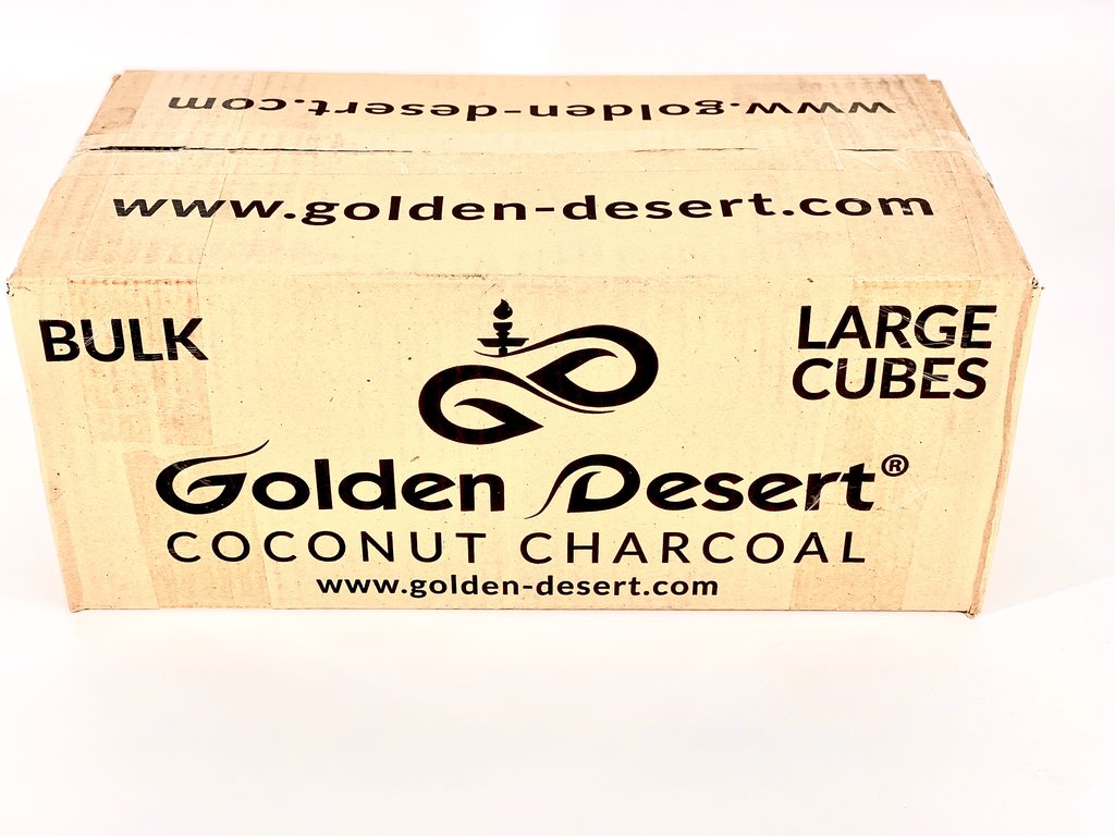 Golden Desert Coconut Charcoal Bulk Large Cubes Lounge Case for Hookah