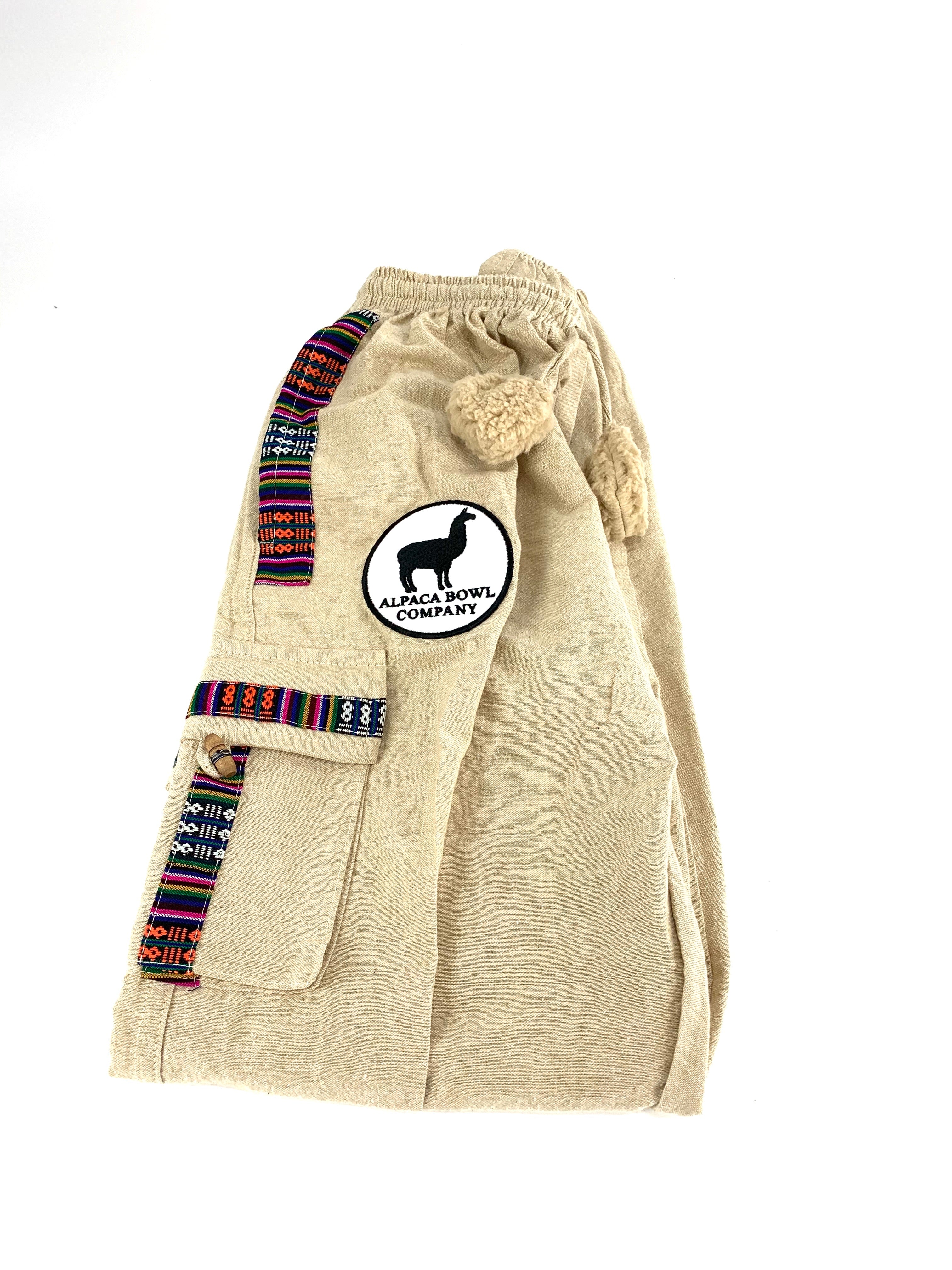 Alpaca Hand Stitched Beige Joggers w/ Real Alpaca Fur & Alpaca T-Shirt - Hookah Junkie