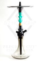 B2 Hookah® Precious Cut Collection™ Capri Sea Teal & Burl Wood - Hookah Junkie