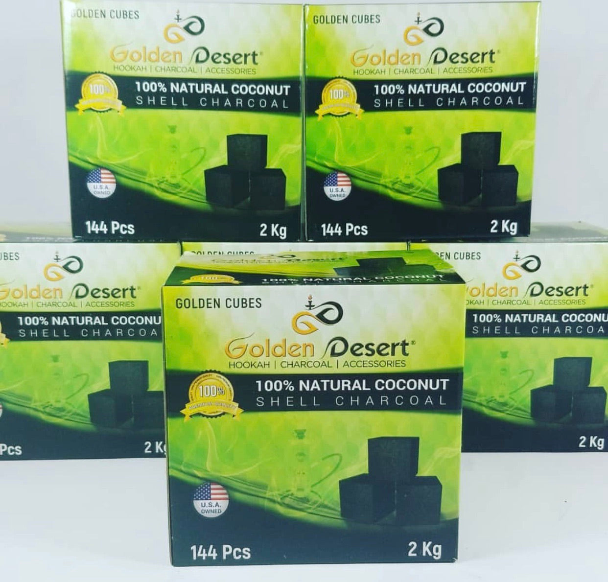 Golden Desert COCONUT CHARCOAL LARGE CUBES - Hookah Junkie