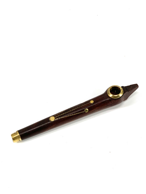 Kingdom Dokha EBONY MEDWAKH WITH FLORAL BRASS INLAY